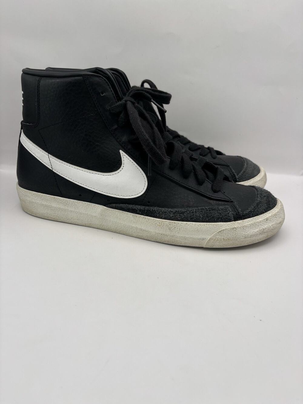 Nike Blazer Mid ‘77 Vintage Black Leather Sneakers Men Size 11